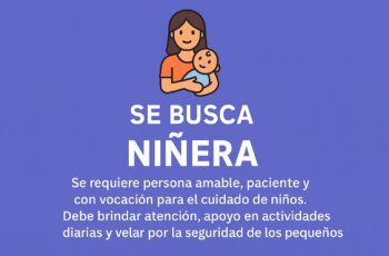 Trabajo para cuidar niños